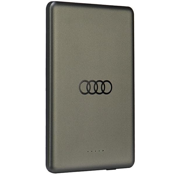 Audi Trådlös Magsafe Powerbank 5000mAh 15W Big Logo Grå