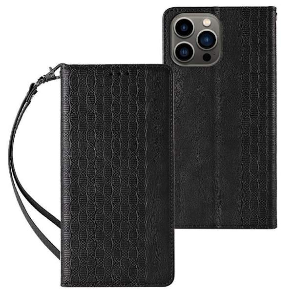 iPhone 12 Pro Max Plånboksfodral Magnet Strap - Svart Svart