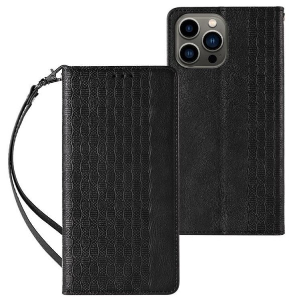 iPhone 12 Pro Max Wallet Case Magnet Strap - Sort