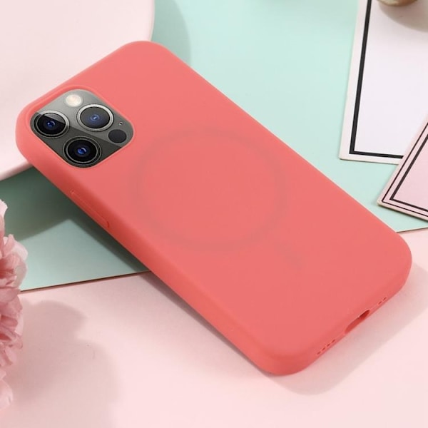 iPhone 14 Pro Skal Magsafe Silicone Ultra Slim - Skrikrosa