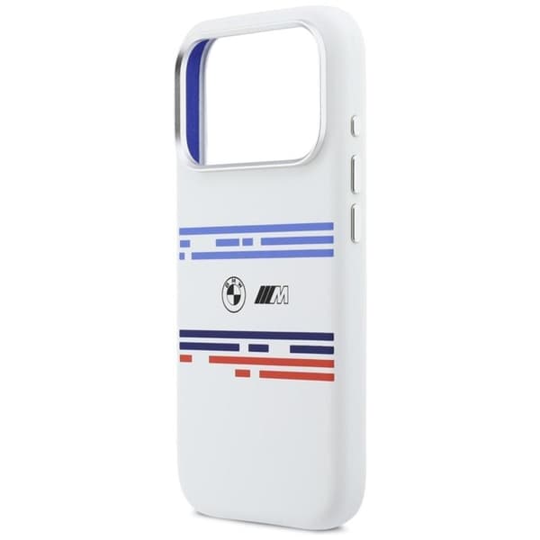 BMW Mobilskal till iPhone 17 Pro MagSafe Silikon Horizontal Line Vit