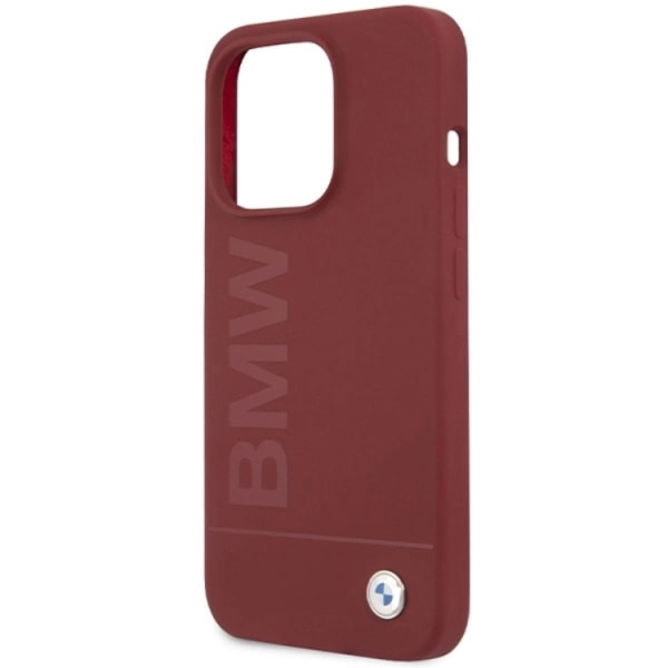 BMW iPhone 15 Pro Mobile Case Magsafe Silicone Big Logo - punainen