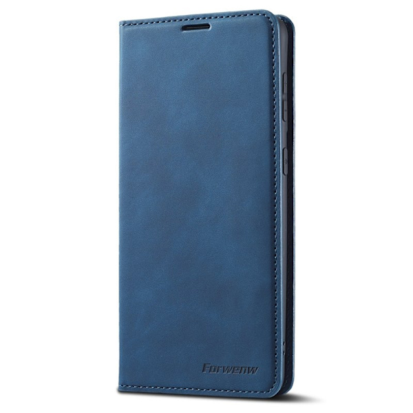 FORWENW Galaxy S22 Plånboksfodral Konstläder - Magnetisk - Blå
