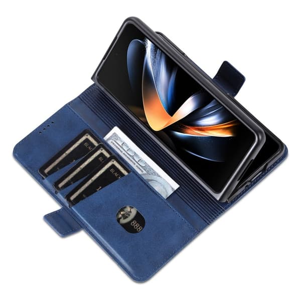AZNS Samsung Galaxy Z Fold6 Plånboksfodral Konstläder - Blå