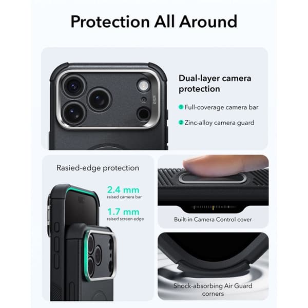 ESR Mobilskal För iPhone 17 Pro/18 Pro Magsafe Cyber Tough Kickstand