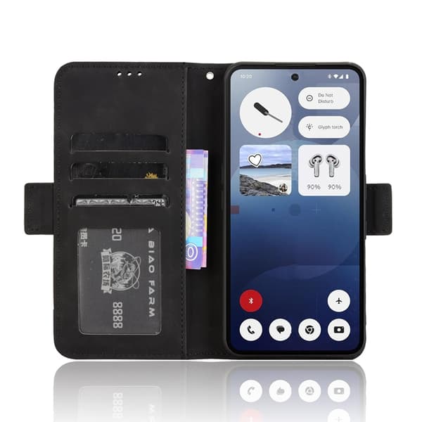 Nothing Phone (3a) Plånboksfodral Läder - Svart Svart