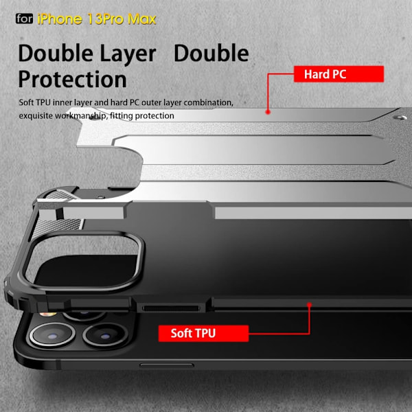 Armor Guard Mobilskal till iPhone 13 Pro Max - Svart Svart