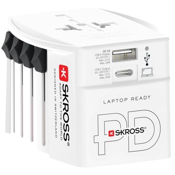 SKross World Adapter MUV USB-C/USB-A - valkoinen