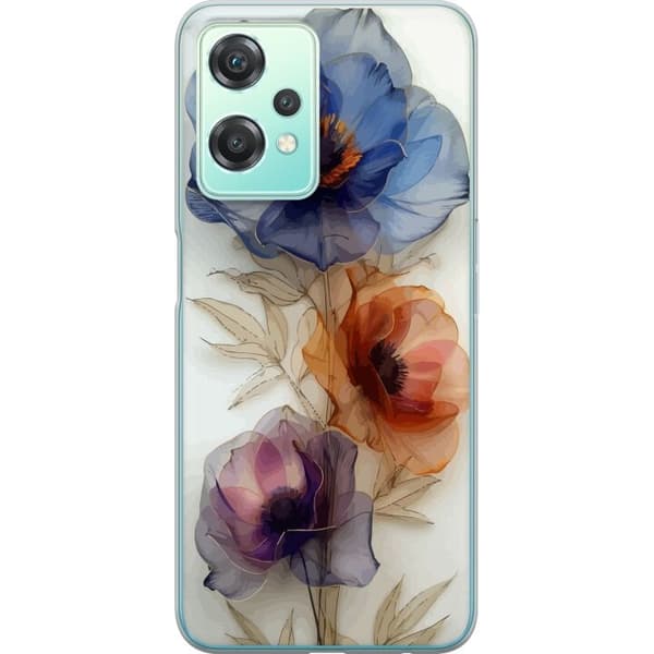 Taske til OnePlus Nord CE 2 Lite 5G med silkeblomster