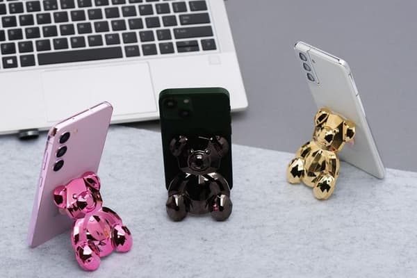 Mobiltelefonstativ Stick-on BEAR - Sort Svart