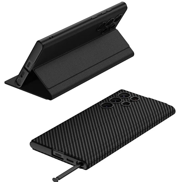 GKK Galaxy S23 Ultra Mobilfodral Magnetic PU-Läder - Röd