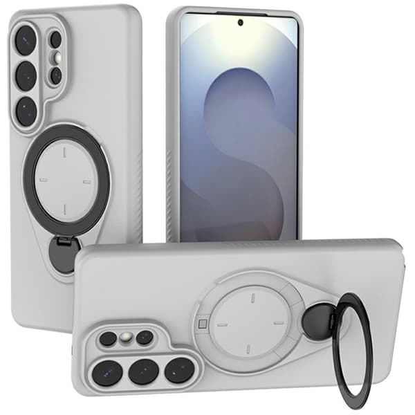 Mobilskal till Galaxy S26 Ultra Rotating Kickstand Drop Proof TPU - Grå Grå