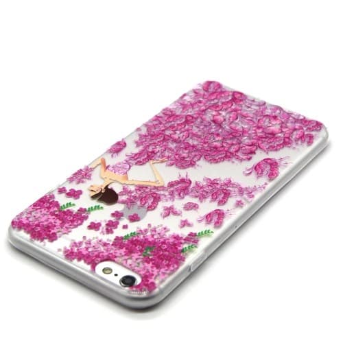 Flexicase Skal till Apple iPhone 6(S) Plus - FlowerQueen Rosa