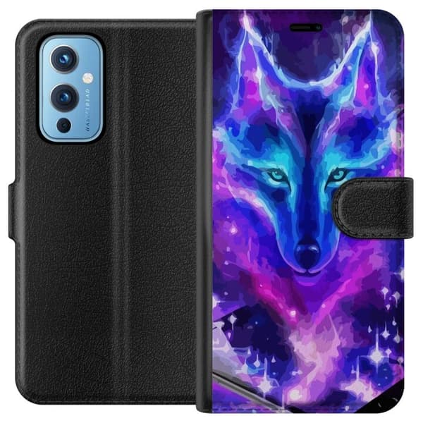 Plånboksfodral till OnePlus 9 med Neon Varg