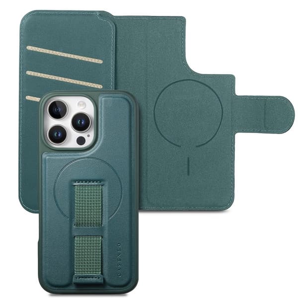 CASENEO iPhone 16 Pro Max Plånboksfodral Konstläder - Grön