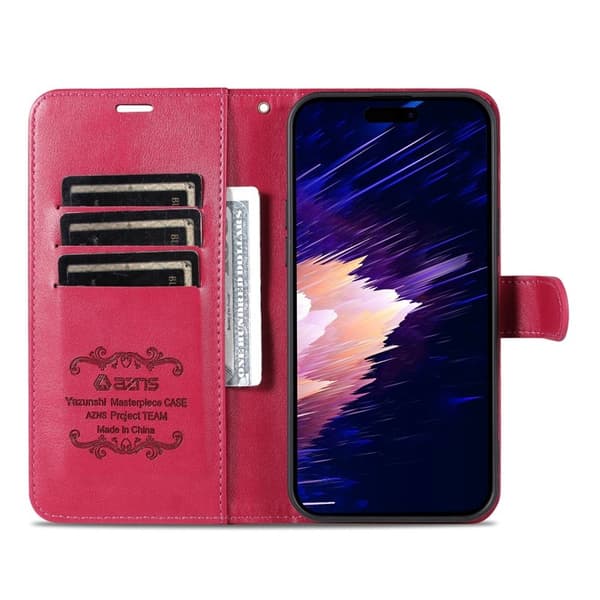 AZNS iPhone Air Plånboksfodral Anti-Scratch Konstläder - Röd