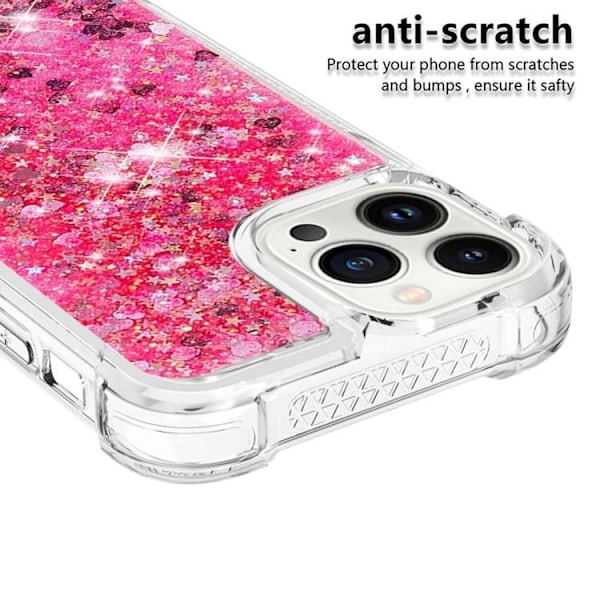 iPhone 14 Pro Skal Liquid Floating Glitter - Rosa Rosa