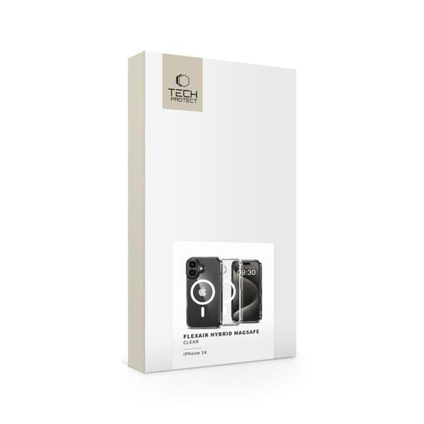 Tech-Protect Telefontaske til iPhone 16 Magsafe Flexair Hybrid - Klar Transparent