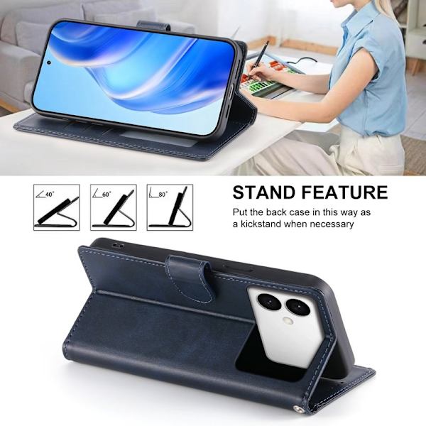 Samsung Galaxy S26 Edge Plånboksfodral Konstläder Flip - Blå