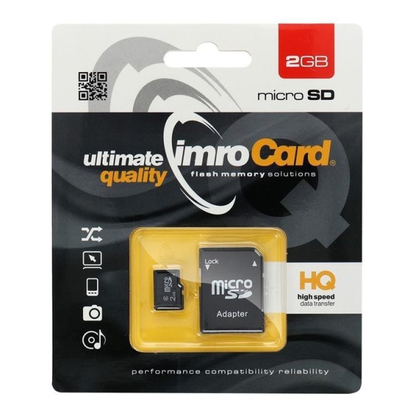 Imro Hukommelseskort MicroSD 2 GB Med Adapter