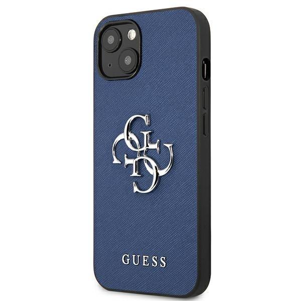 Guess Saffiano Metall Logo Skal iPhone 13 mini - Blå Blå