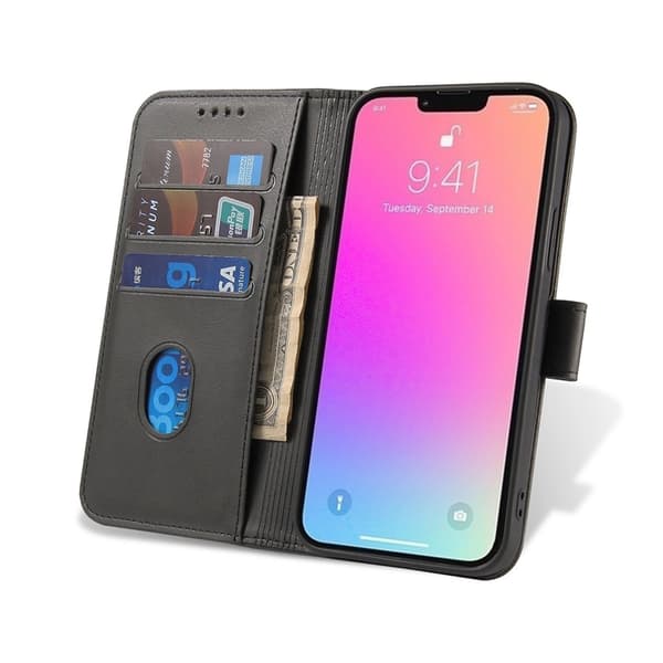 iPhone 15 Pro Plånboksfodral Magnet - Svart Black