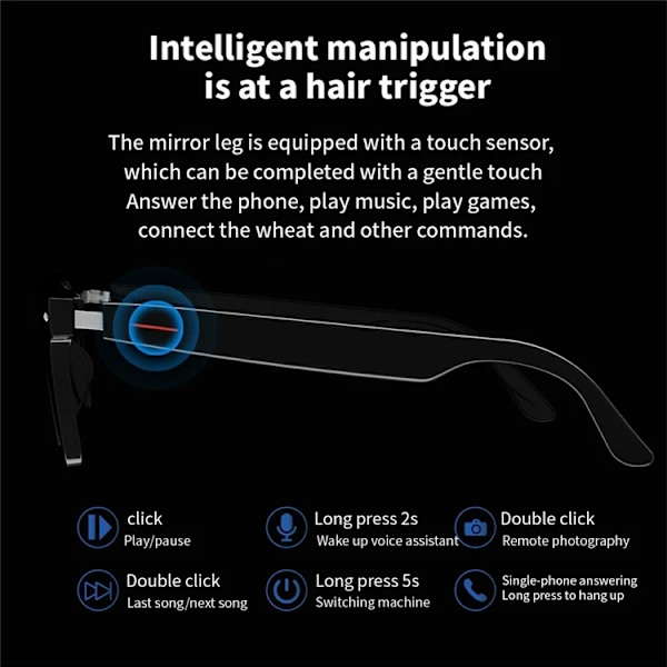 Smarta Glasögon Bluetooth E13-C - Anti-Blue-Ray lins