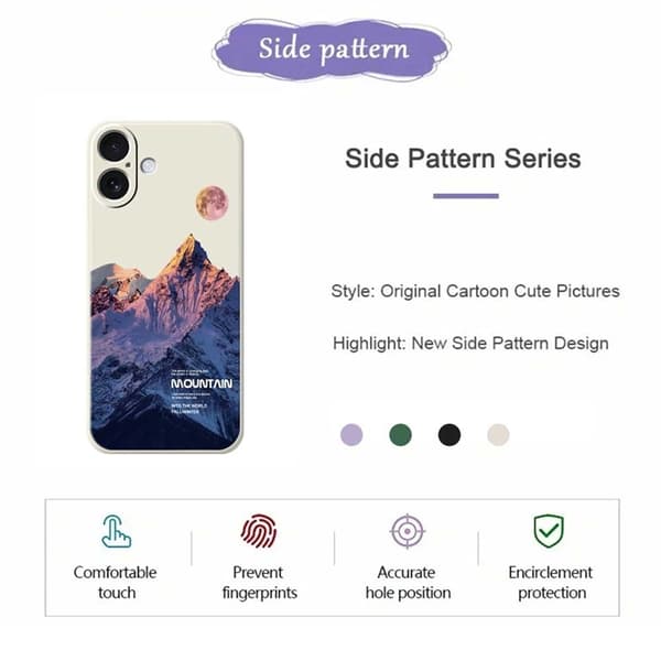 Mobilskal till iPhone 17 Blue Snow Mountain Pattern TPU - Grön Grön