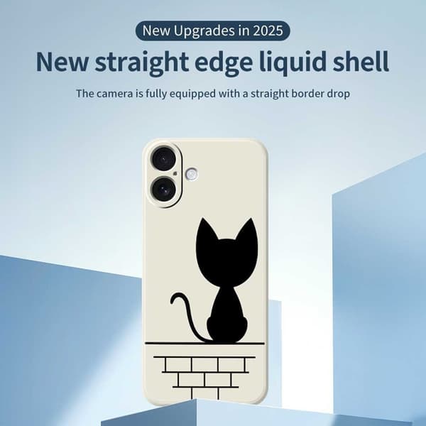 Mobilskal till iPhone 17 Black Cat on the Wall - Grön Beige