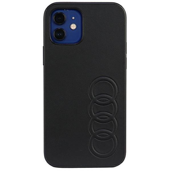 Audi iPhone 12/12 Pro matkapuhelimen suojakuori synteettistä nahkaa - musta