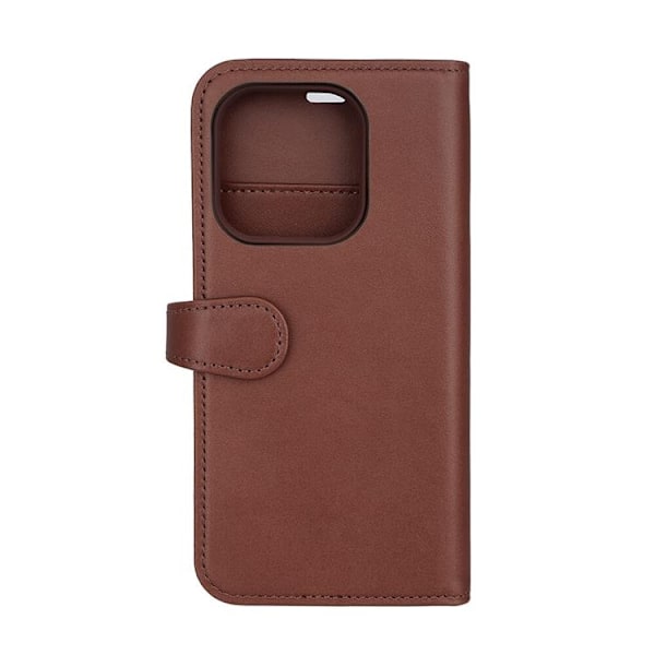 BUFFALO äkta läder iPhone 15 Pro Max Plånboksfodral 3 Kort Magsafe - Brun