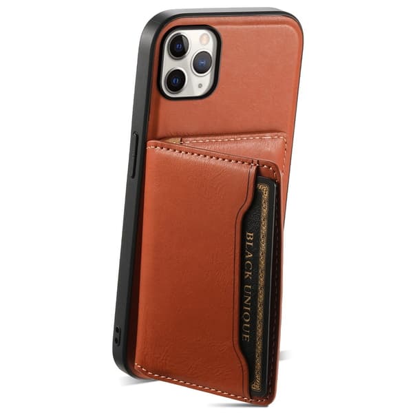 DENIOR Mobilskal till iPhone 11 Pro Max Äkta Läder Magnetisk - Brun