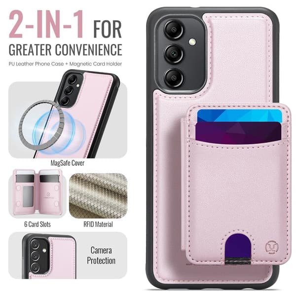 JEEHOOD Samsung Galaxy A34 5G Mobilskal KonstLäder - Rosa Rosa