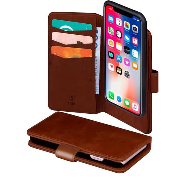 SiGN Lompakkokotelo 2-in-1 iPhone 11:lle - Ruskea Brun