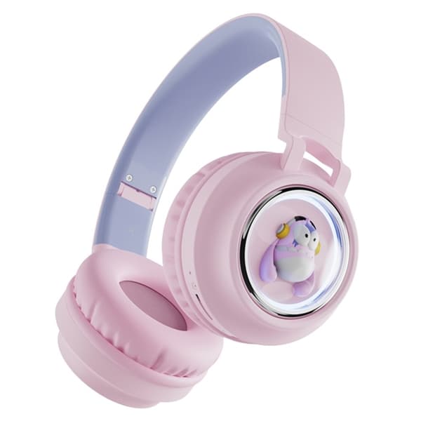FINGERTIME Over-Ear Hörlurar för Barn Bluetooth BT5.3 Q1 - Rosa Rosa