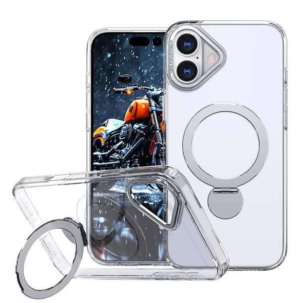 Mobilskal till iPhone 16 MagSafe Rotating Kickstand Transparent