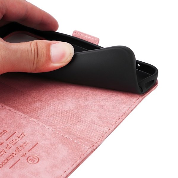 BETOPNICE 001 iPhone 15 Plånboksfodral i Konstläder - Rosa