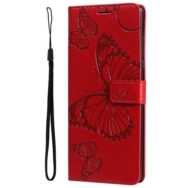 Butterfly Imprinted Fodral Galaxy S22 Plus - Röd Red