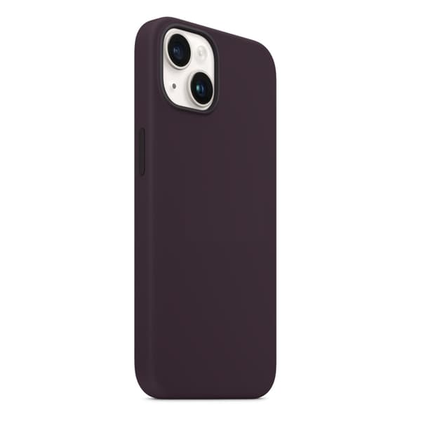BOOM iPhone 14 Plus -kuori Magsafe Liquid Silicone - Mustaherukka Vinröd