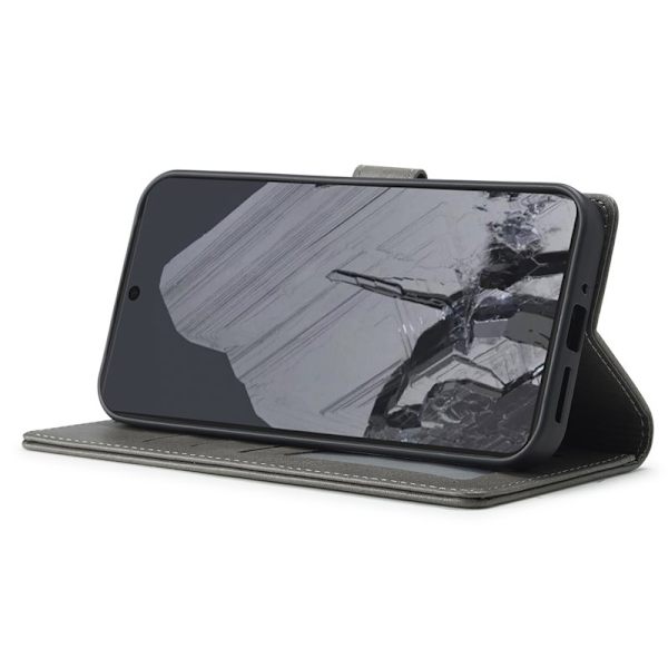 LC.IMEEKE Google Pixel 9 Pro Plånboksfodral Shockproof Konstläder - Grå