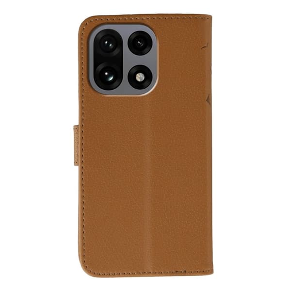 OnePlus 15 5G Plånboksfodral Imprint PU Läder Brun