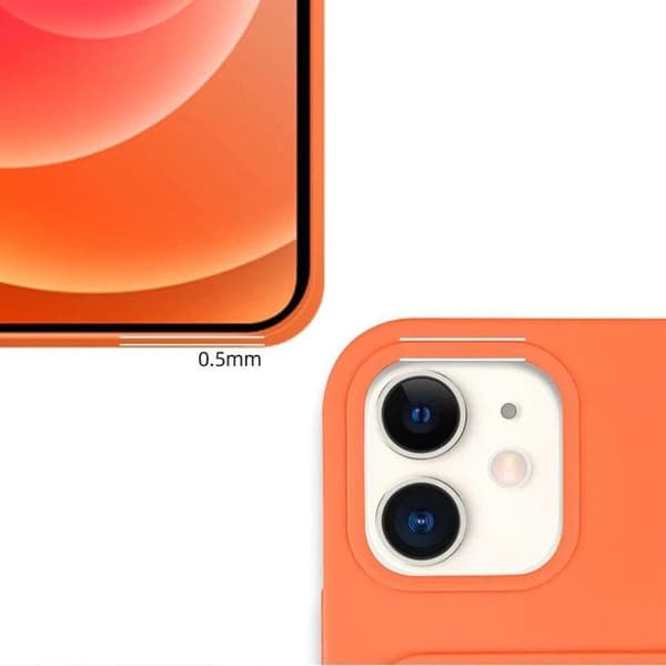 Silikone Kortholder Etui iPhone 12 Pro - Orange Orange
