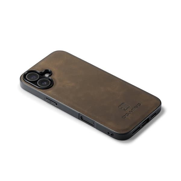 DG.MING Mobilskal till iPhone 17 PU Läder PC + TPU Hybrid - Brun