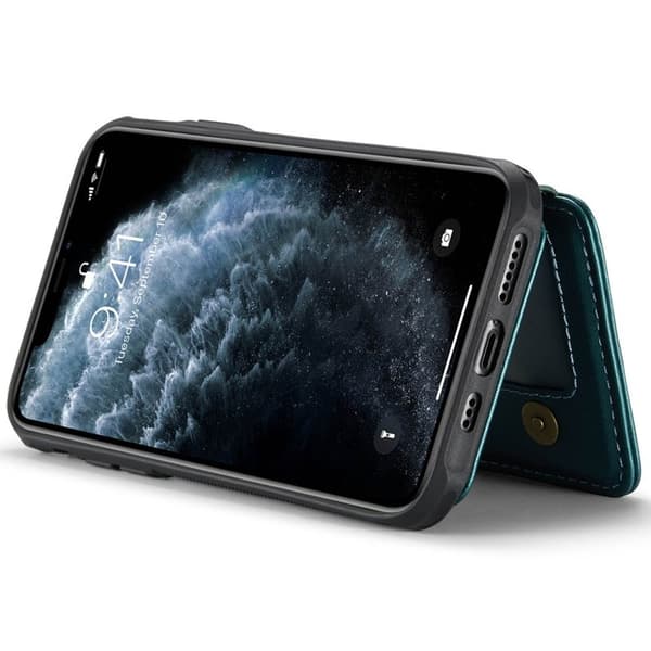 JEEHOOD J05 Mobilskal till iPhone 11 Pro Max Läder med Kortfack Cyan