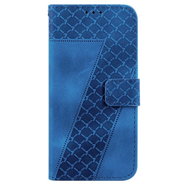 Samsung Galaxy S26 / S26 Pro Ställskal 7-formad Mönster KonstLäder - Blå