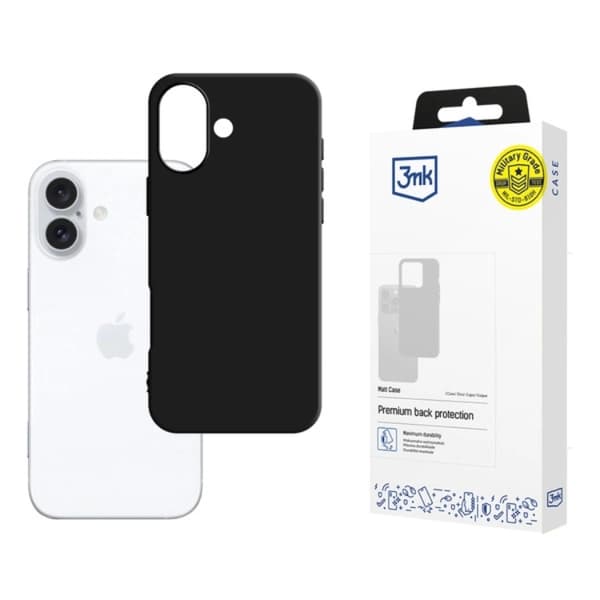 3MK Mobilskal till iPhone 16 Plus Matt - Svart Black