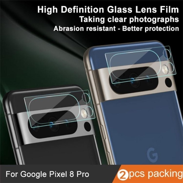 [2-PACK] Google Pixel 8 kameralinsecover i hærdet glas - klart