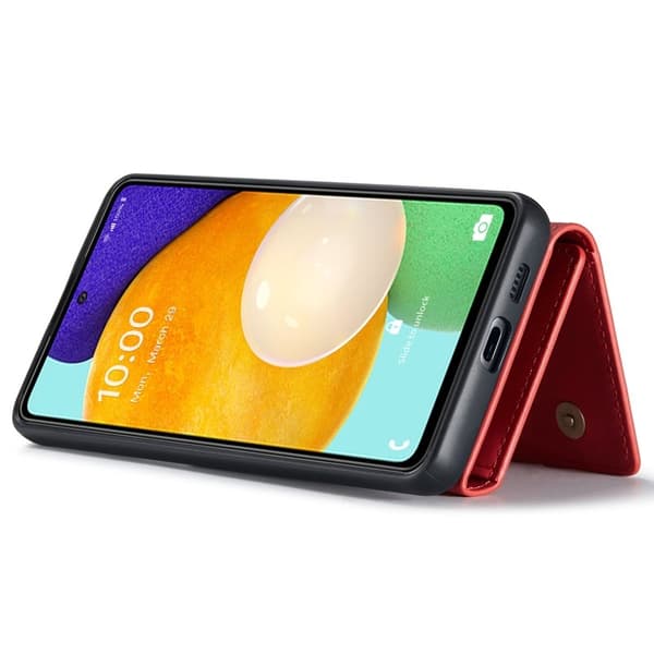 DG.MING Konstläder Plånboksfodral för Samsung Galaxy A53 5G - Röd