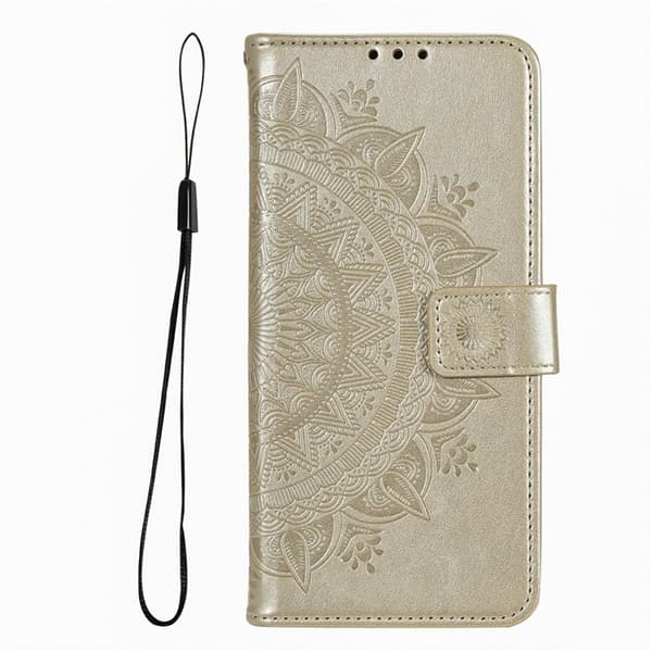 Galaxy S26/S26 Pro Plånboksfodral Imprinted Totem Konstläder - Guld Guld