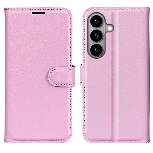 Litchi Samsung Galaxy S26 Plånboksfodral Konstläder Stötskydd - Rosa